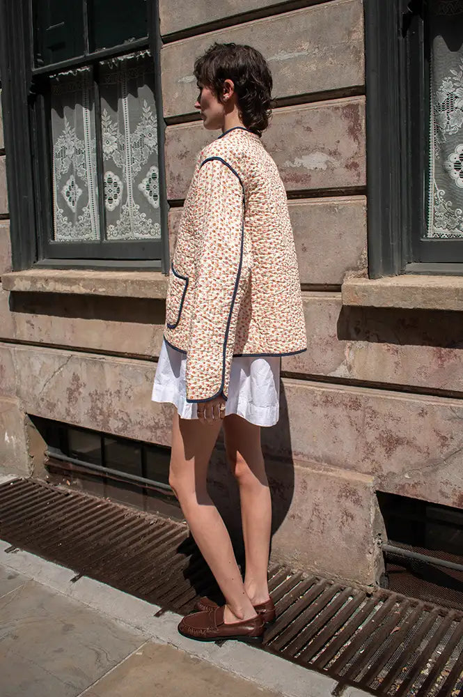 Habiba New Dawn Berry Floral Quilted Jacket