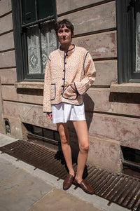 Habiba New Dawn Berry Floral Quilted Jacket