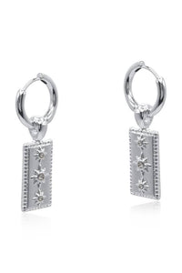AW25 B.M.L Sirens Silver Charms Huggie Earrings RESIZE - The Mercantile London