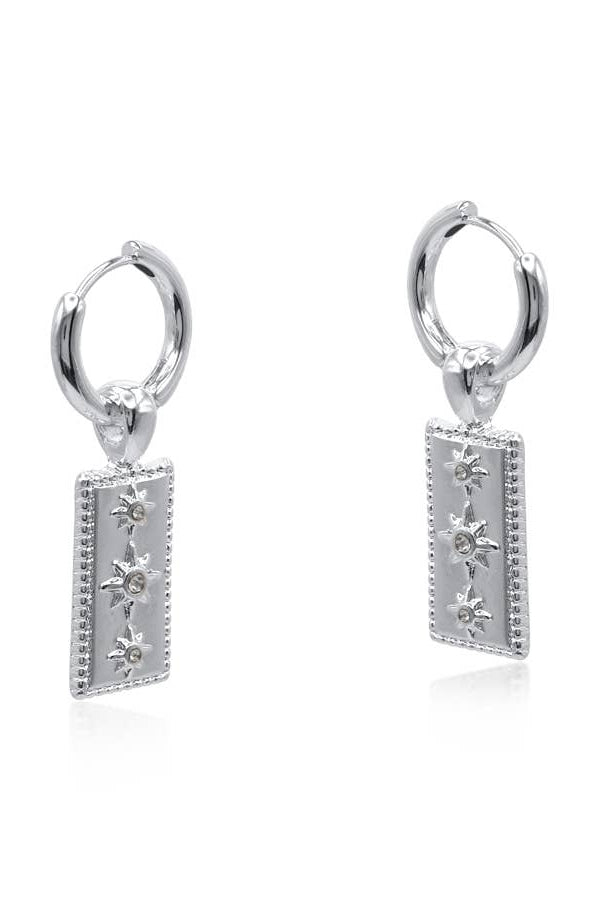 AW25 B.M.L Sirens Silver Charms Huggie Earrings RESIZE - The Mercantile London