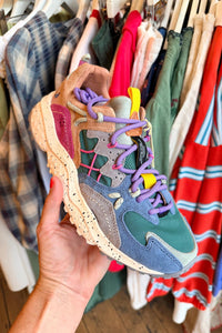 Flower Mountain Yamabushi Woman Suede Nylon Anthracite, Green, Purple Trainers