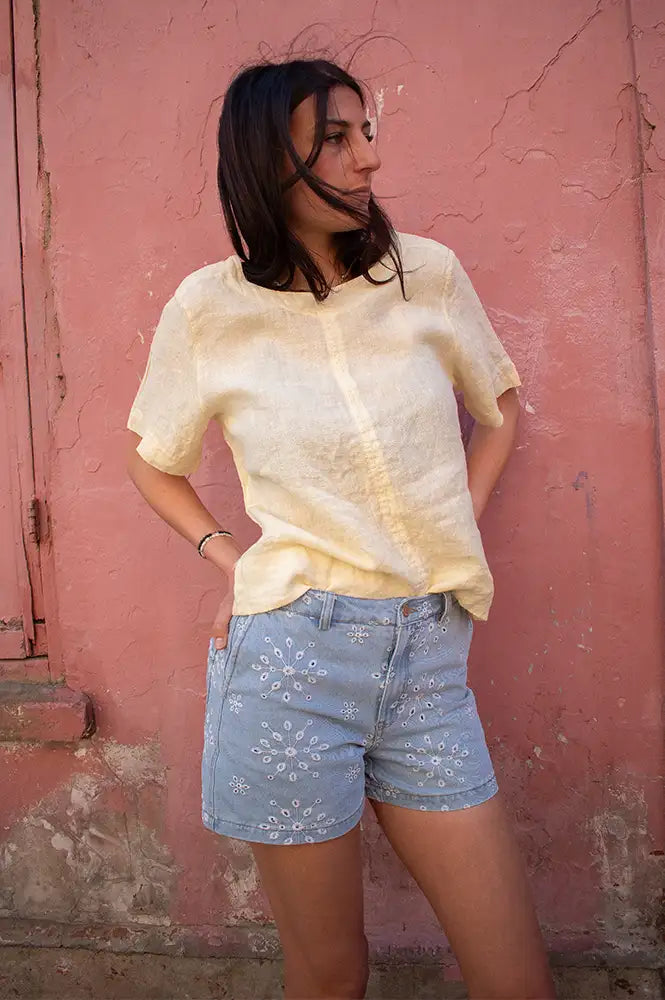 Numph Delilah Light Blue Denim Shorts - The Mercantile London