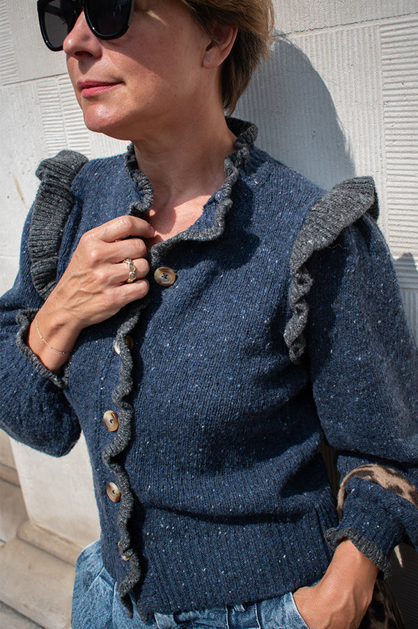 Bonté Delphine Navy Knit Jacket - The Mercantile London