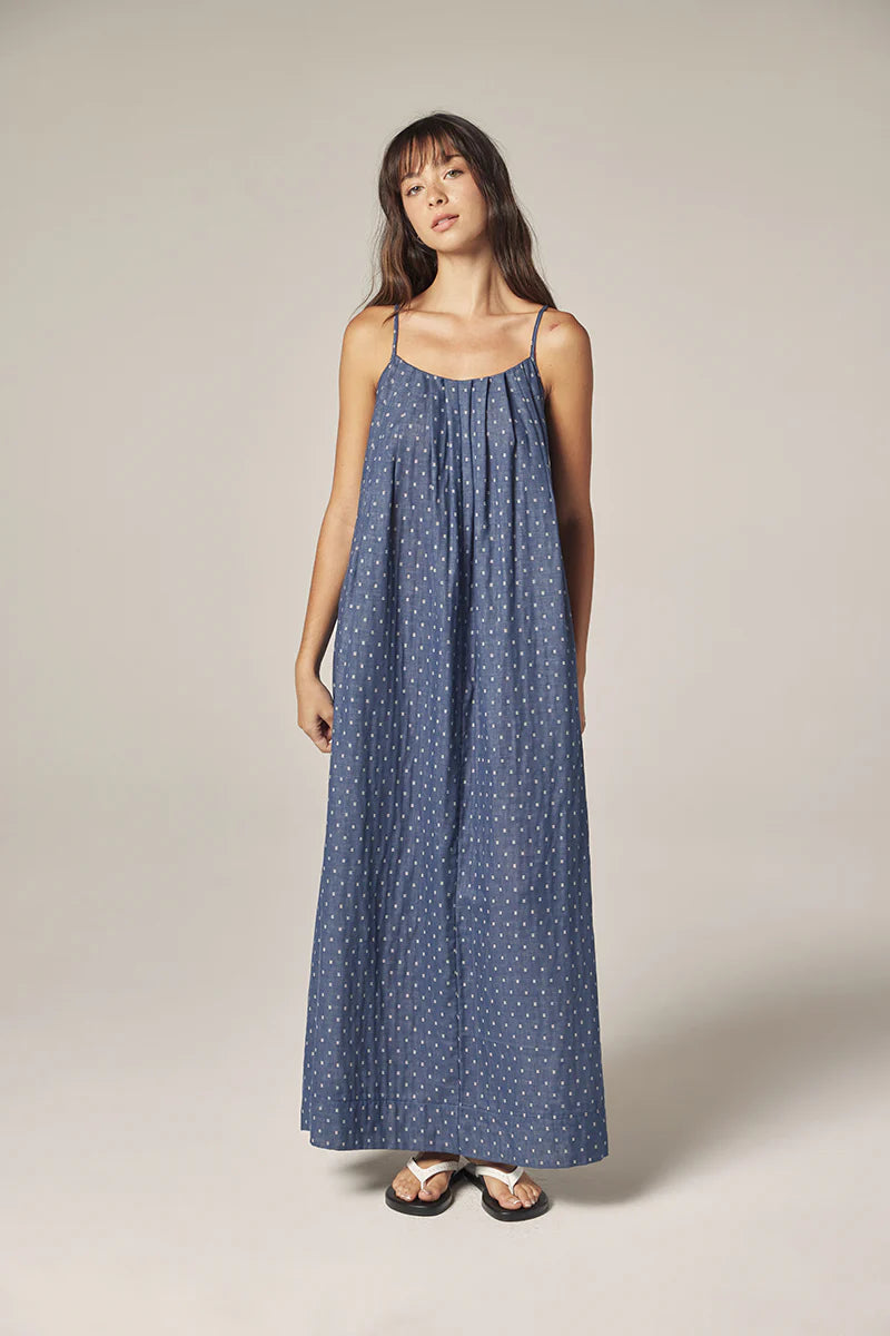 Amente Denim Polka Dots Dress