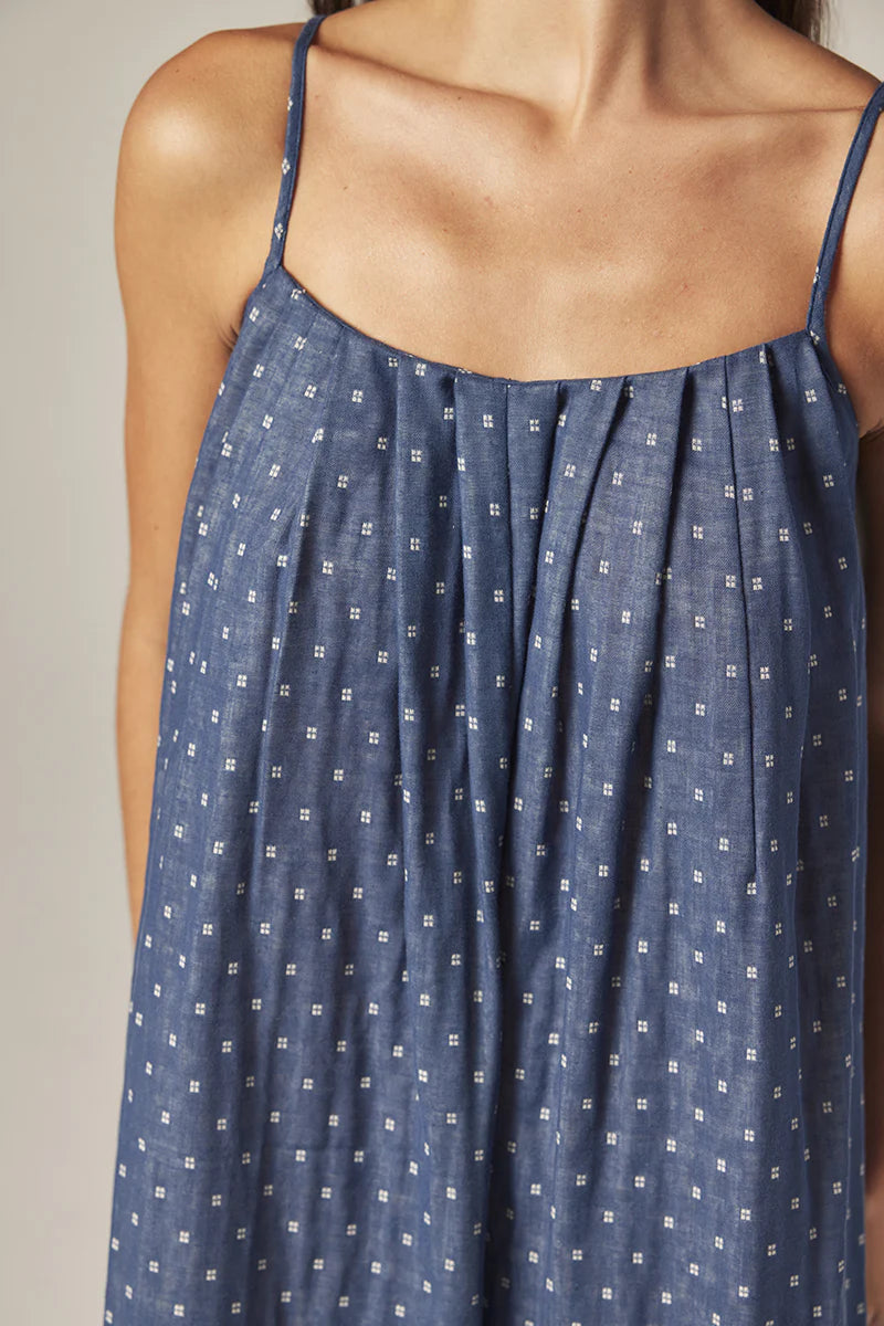 Amente Denim Polka Dots Dress