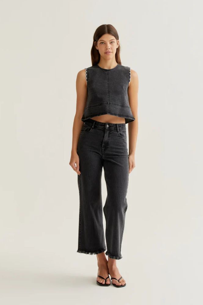 Compania Fantastica Black Denim Top - The Mercantile London