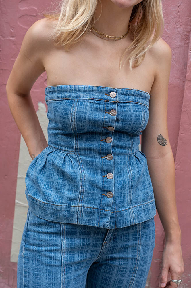 Damson Madder Eloise Laser Stripe Top - The Mercantile London