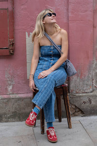 Damson Madder Tovie Laser Check Jeans - The Mercantile London