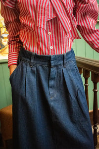 Fransa Leslie Dark Blue Denim Skirt