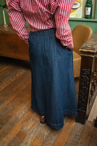Fransa Leslie Dark Blue Denim Skirt