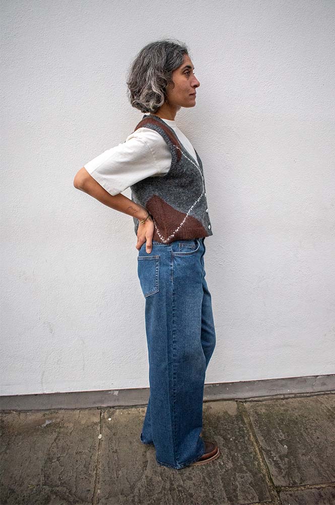 Object Rio Mae Medium Blue Wide Leg Denim Jeans - The Mercantile London