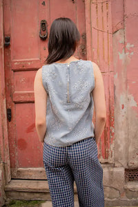 Numph Delilah Light Blue Denim Top - The Mercantile London