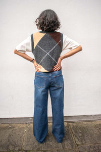 Object Rio Mae Medium Blue Wide Leg Denim Jeans - The Mercantile London