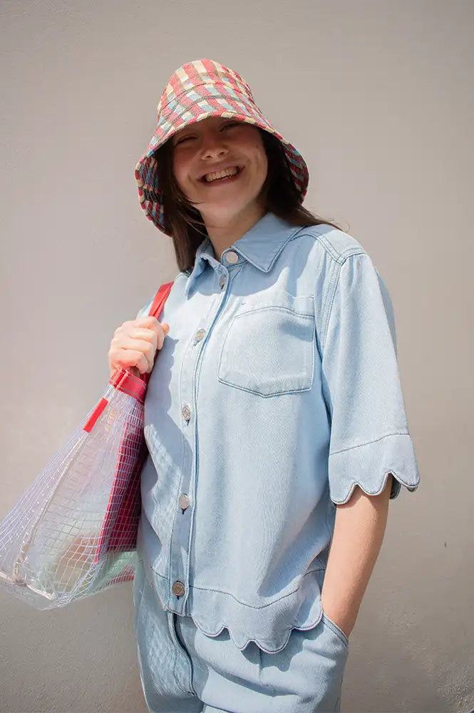 Stella Nova Soft Light Blue Scalloped Denim Shirt - The Mercantile London