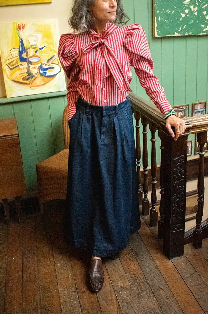 Fransa Leslie Dark Blue Denim Skirt