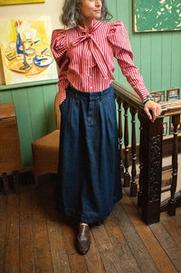 Fransa Leslie Dark Blue Denim Skirt