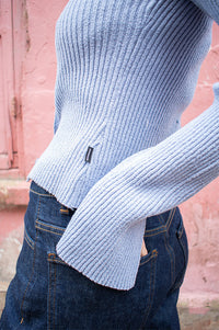 Dr Denim Eliza Dusty Blue Knitted Top - The Mercantile London