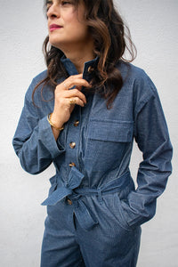 FRNCH Calmlie Navy Blue Jumpsuit - The Mercantile London