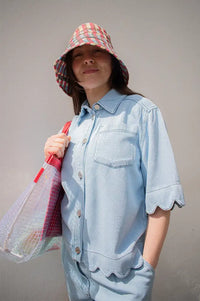 Stella Nova Soft Light Blue Scalloped Denim Shirt - The Mercantile London