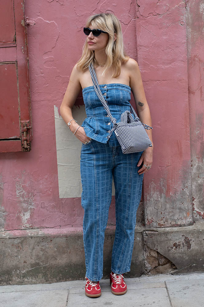 Damson Madder Tovie Laser Check Jeans - The Mercantile London