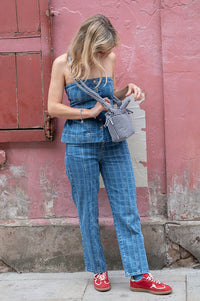 Damson Madder Tovie Laser Check Jeans - The Mercantile London