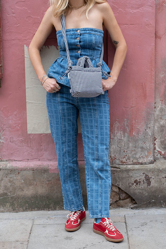 Damson Madder Tovie Laser Check Jeans - The Mercantile London