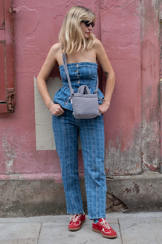 Damson Madder Tovie Laser Check Jeans - The Mercantile London