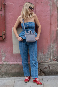 Damson Madder Tovie Laser Check Jeans - The Mercantile London