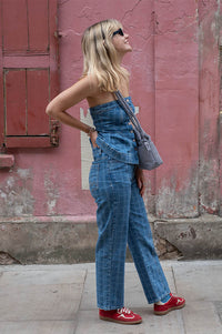 Damson Madder Tovie Laser Check Jeans - The Mercantile London