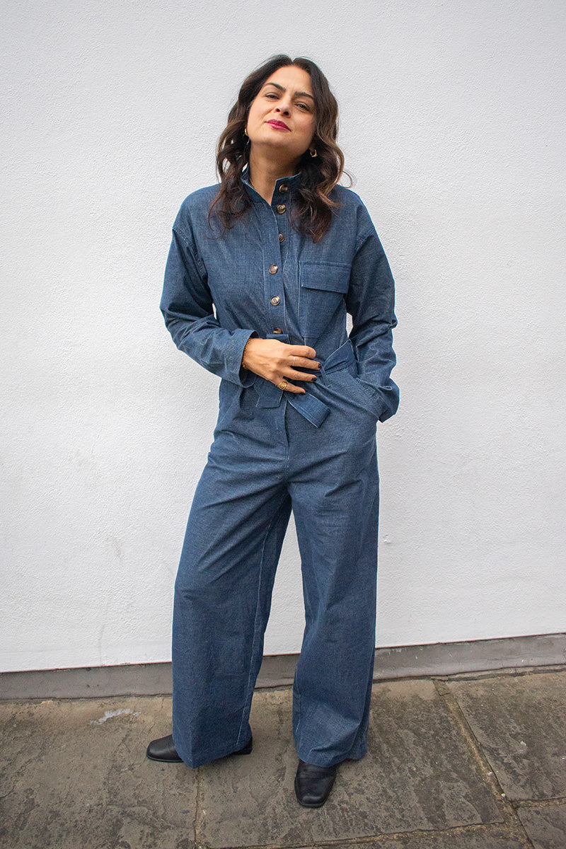 FRNCH Calmlie Navy Blue Jumpsuit - The Mercantile London
