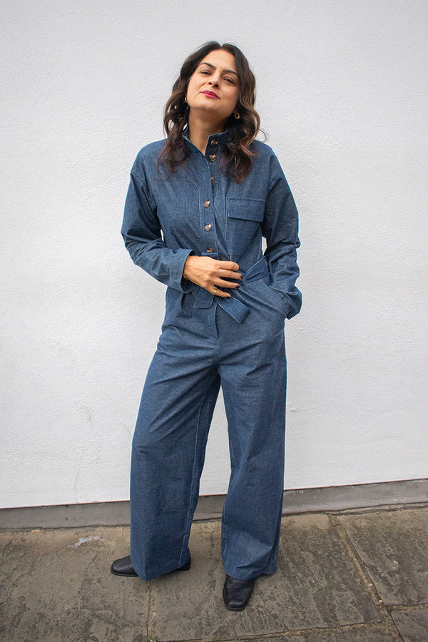 FRNCH Calmlie Navy Blue Jumpsuit - The Mercantile London
