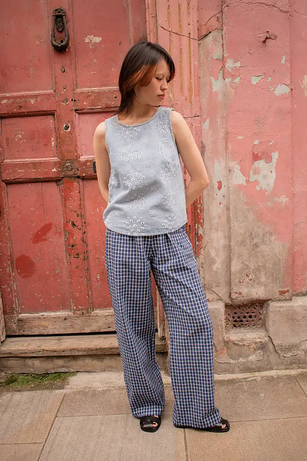 Numph Delilah Light Blue Denim Top - The Mercantile London