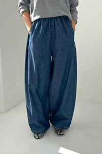Le Bon Shoppe Denim Blue Parachute Pants - The Mercantile London