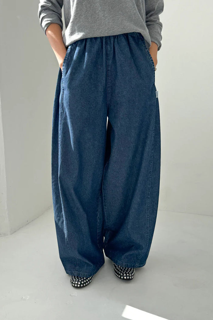 Le Bon Shoppe Denim Blue Parachute Pants - The Mercantile London