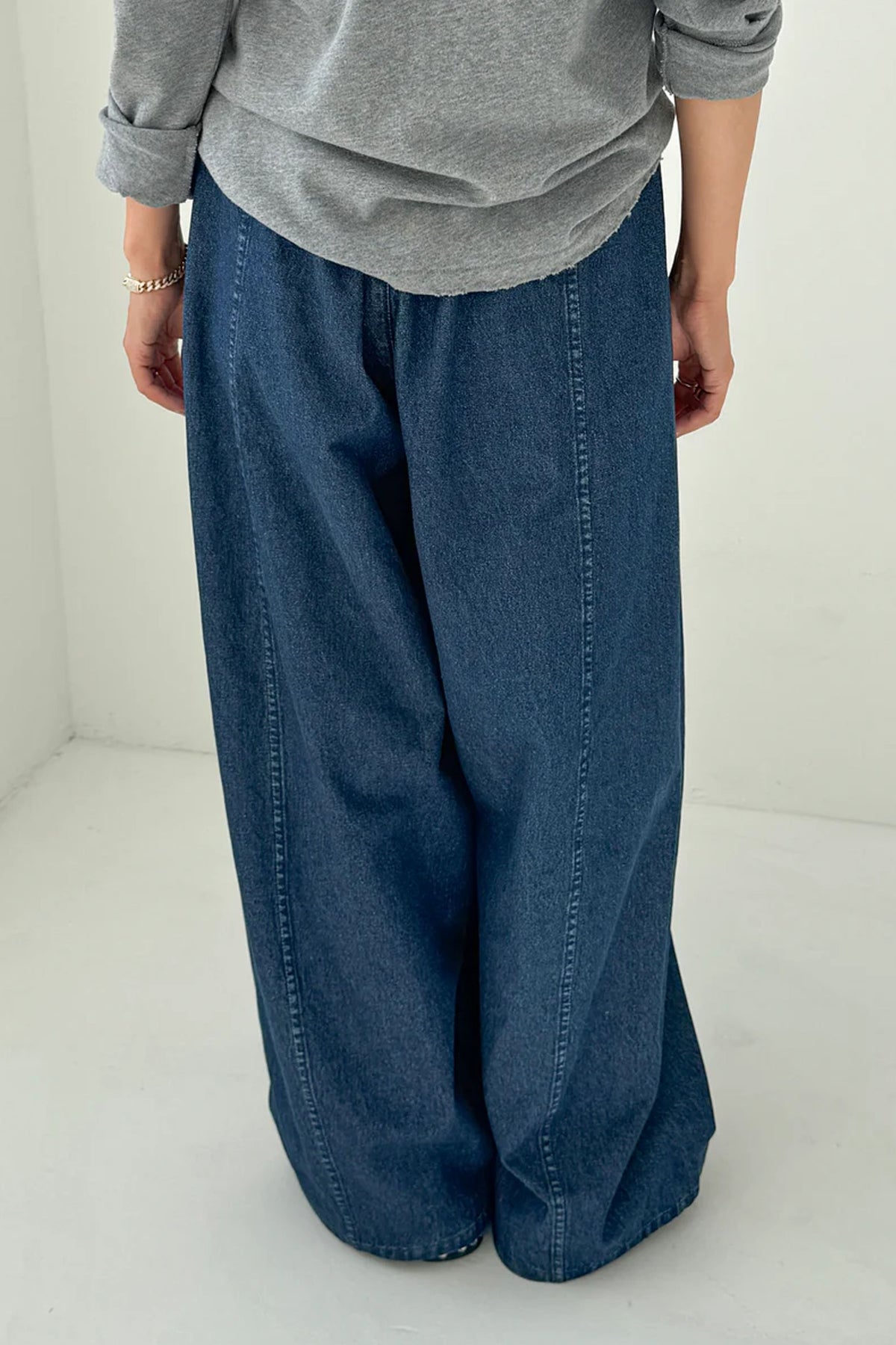 Le Bon Shoppe Denim Blue Parachute Pants - The Mercantile London