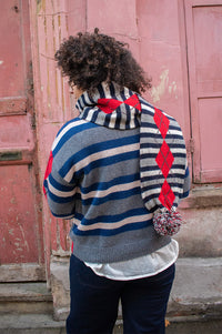 Damson Madder Didi Argyle Stripe Double Cardigan