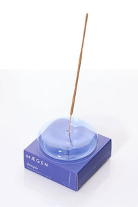 MÆGEN Blue Dimple Hand Blown Glass Incense Holder - The Mercantile London