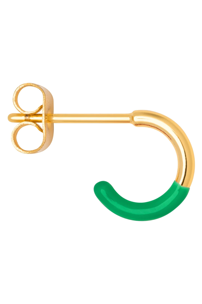 Lulu Green Half Dip Single Hoop Earring - The Mercantile London