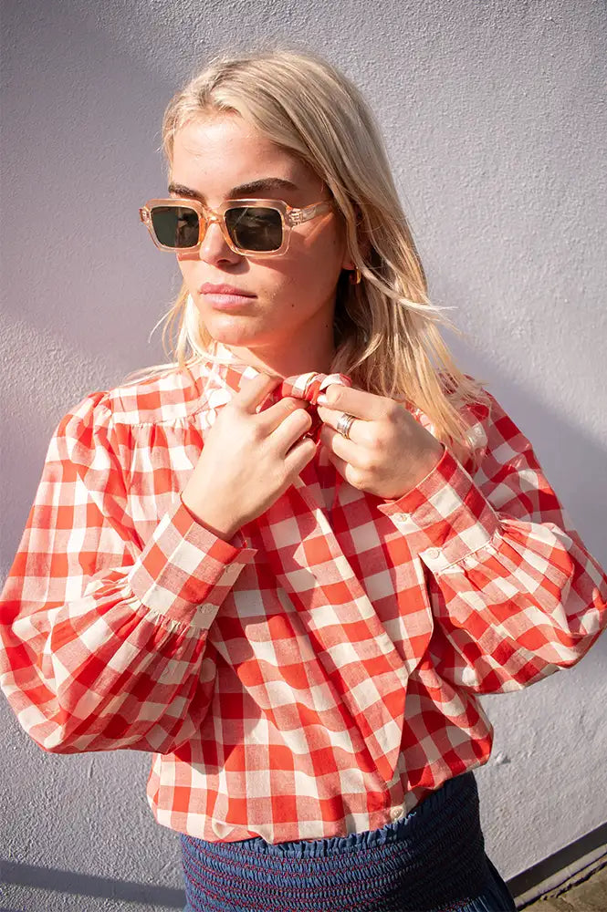 Emile Et Ida Diva Red Check Blouse - The Mercantile London