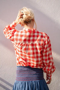 Emile Et Ida Diva Red Check Blouse - The Mercantile London