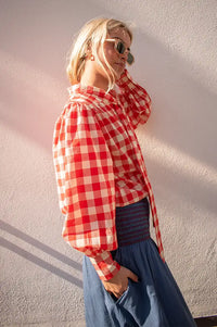 Emile Et Ida Diva Red Check Blouse - The Mercantile London