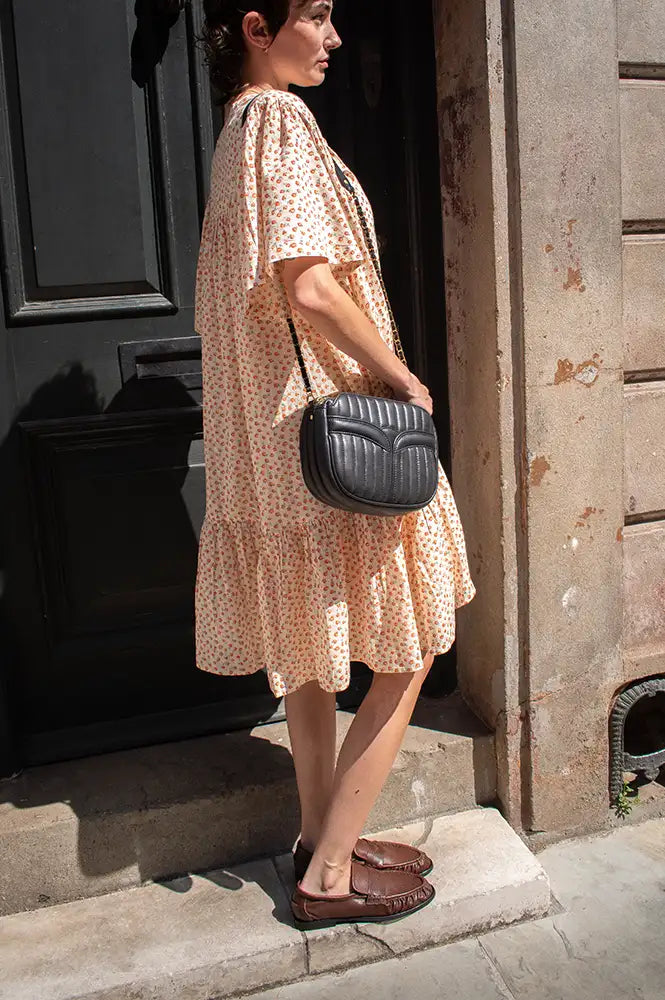 Sessùn Divine Black Leather Shoulder Bag