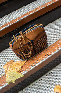 Sessùn Divine Blue Clay Leather Braided Bag