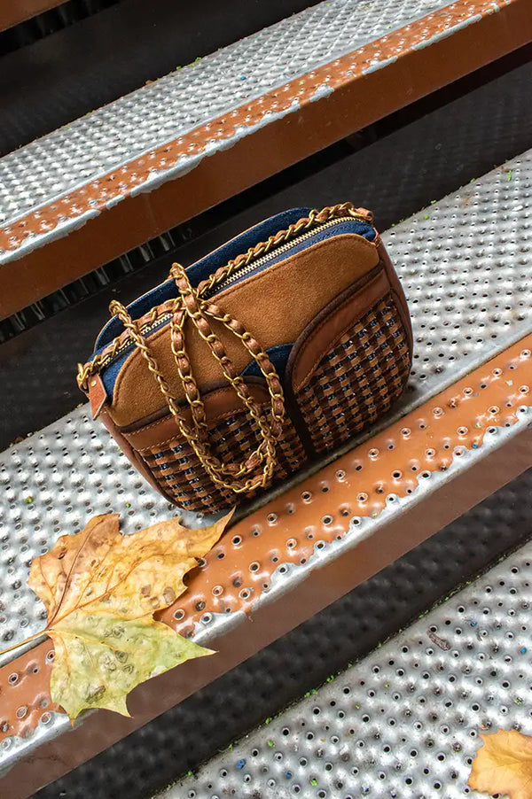 Sessùn Divine Blue Clay Leather Braided Bag
