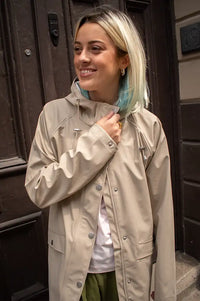 ICHI Tazi Doeskin Beige Raincoat