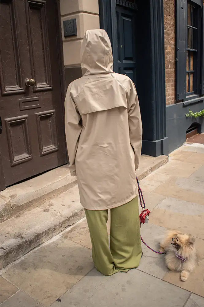 ICHI Tazi Doeskin Beige Raincoat