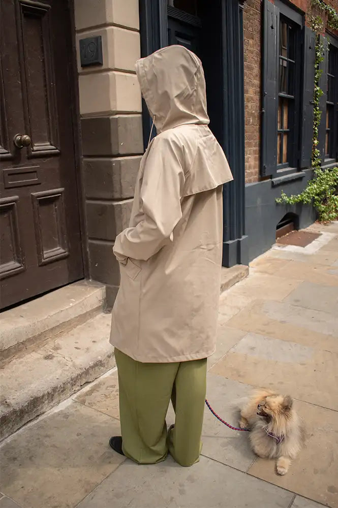 ICHI Tazi Doeskin Beige Raincoat