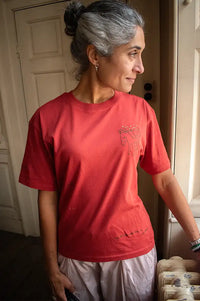 Thinking Mu Lucia Tomatera Pale Red T-Shirt