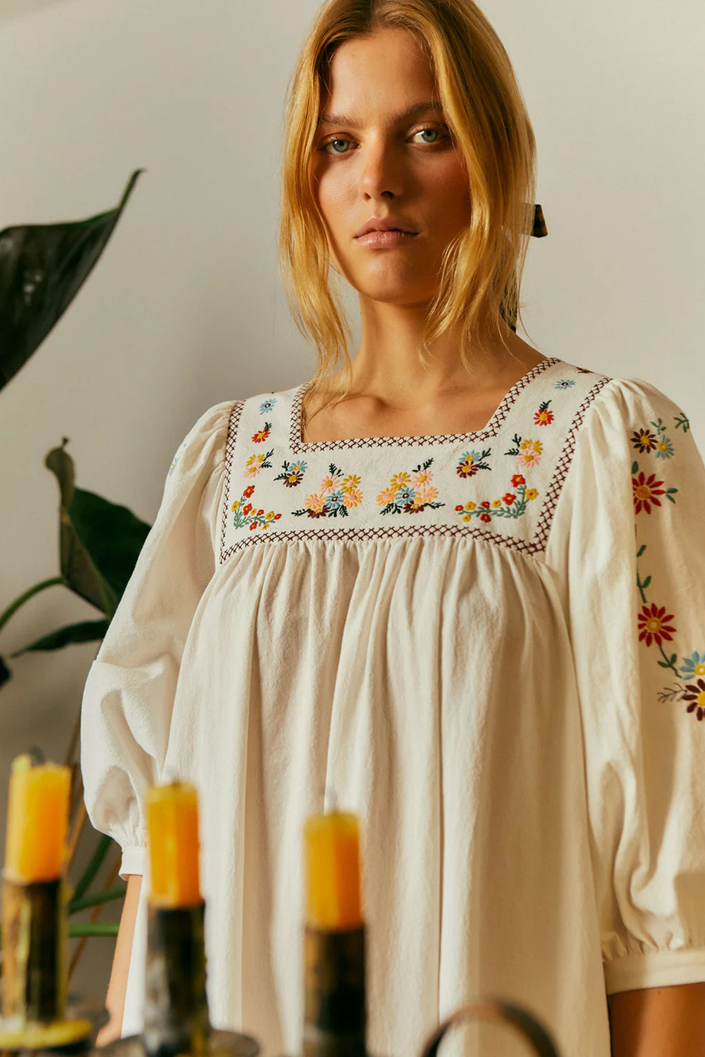 Meadows Crocus Embroidered Dress - The Mercantile London
