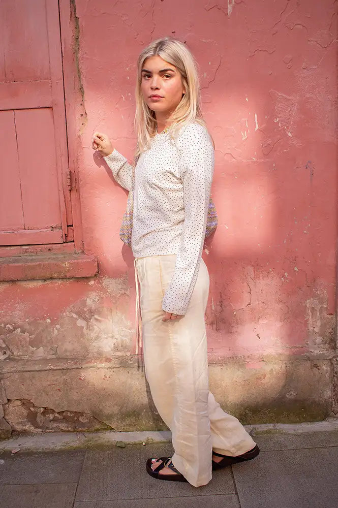 Yerse Butter Yellow Linen Drawstring Trousers - The Mercantile London